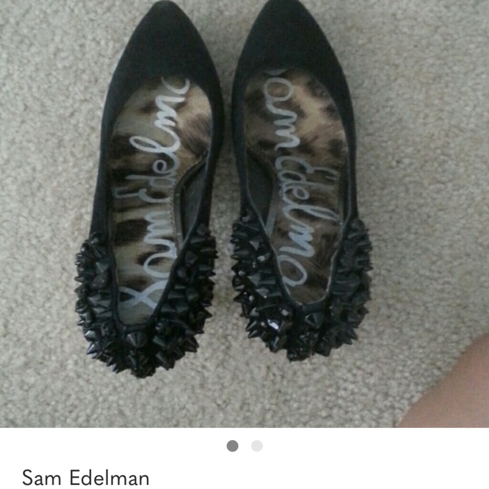 Sam Edelman Black Spiked Loafers